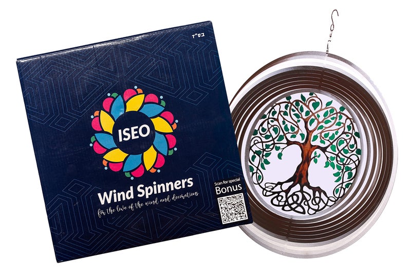 ISEO Metal Tree of Life Wind Spinner - 6.5 inch Outdoor Garden Decor - Image 2